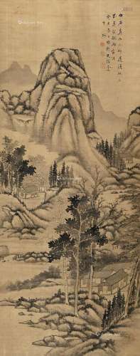 许如兰（清） 癸未（1763）年作 山林隐居 立轴 水墨绢本