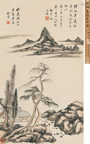 沈宗敬（1669～1735） 疏林平远 立轴 设色纸本