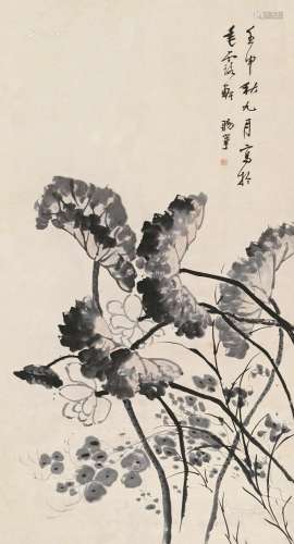 张赐宁（1743～1818） 壬申（1812）年作 荷塘夏日 立轴 设色纸本