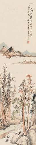 王宸（1720～1797） 丙戌（1766）年作 霜林诗意 立轴 设色纸本