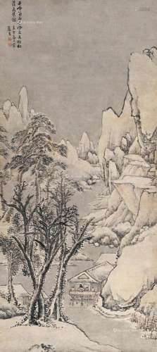 张宏（1577～1652后） 壬午（1642）年作 雪景山水 立轴 设色纸本