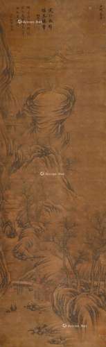 高岑（1621～1691） 寒江放棹 立轴 设色绢本
