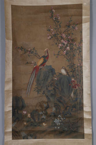 A Flowers and Birds Painting by Lang Shining.