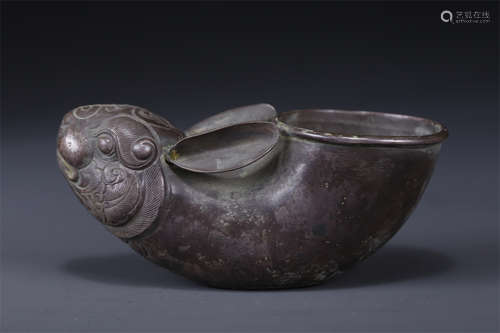 A Rabbit Head Shaped Silver Goblet.