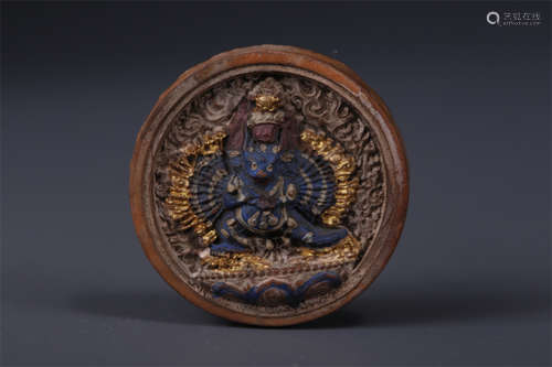 A Clay Tsha-Tsha of Yamantaka Buddha.