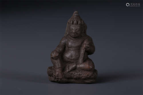 A Clay Tsha-Tsha of Yellow Wealthy Buddha.