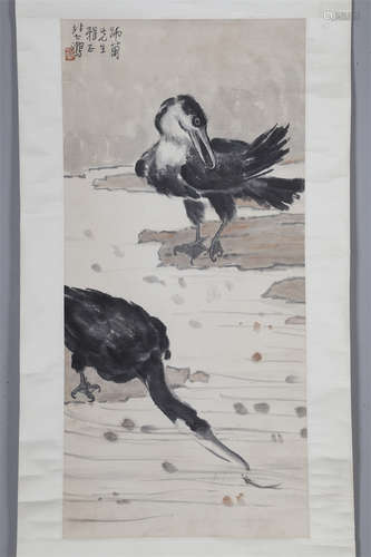 An Ospreys Painting on Paper by Xu Beihong.