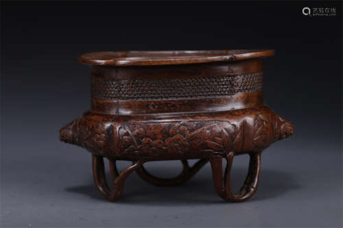 A Tripod Copper Censer with Beast Ears.