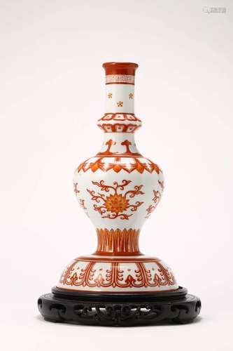 IRON-RED GLAZE BUDDHIST VASE