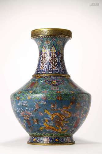 CLOISONNÉ ENAMEL DRAGON ZUN