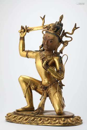 GILT BRONZE FIGURE OF ACALA