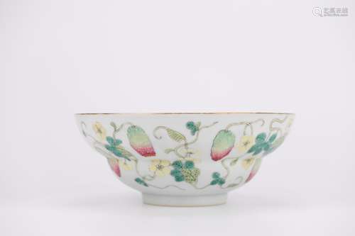 FAMILLE ROSE MELON OGEE BOWL