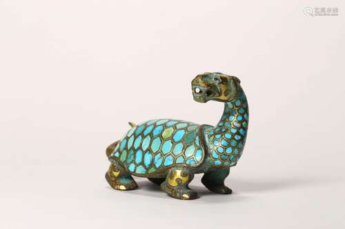 TURQUOISE INLAYING BRONZE BEAST