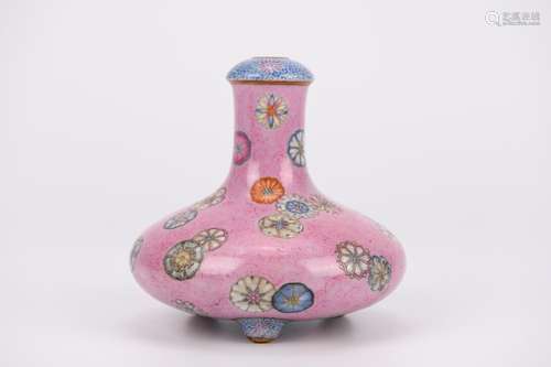 FAMILLE ROSE FLOWER BOTTLE VASE