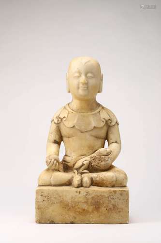 CARVED MARBLE STONE FIGURE OF BOY