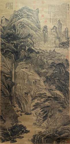 CHINESE LANDSCAPE PAINTING PAPER SCROLL