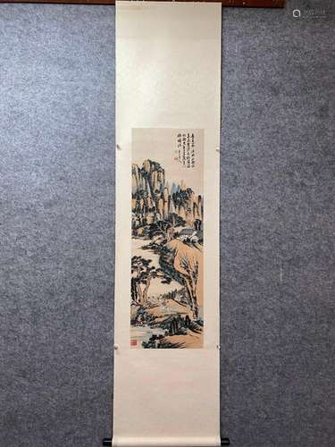 CHINESE LANDSCAPE PAINTING PAPER SCROLL