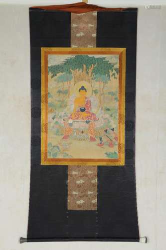 COURT STYLE THANGKA OF SHAKYAMUNI