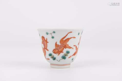 FAMILLE ROSE GOLDFISH CUP