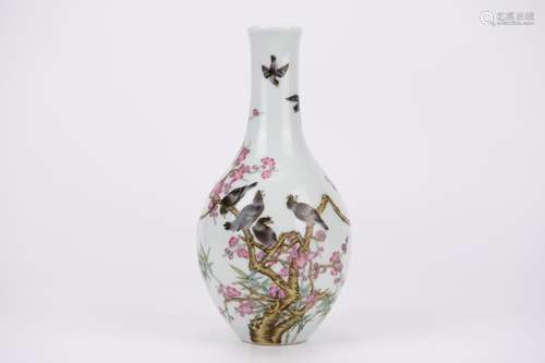 FALANGCAI GLAZE FLOWER AND BIRD VASE