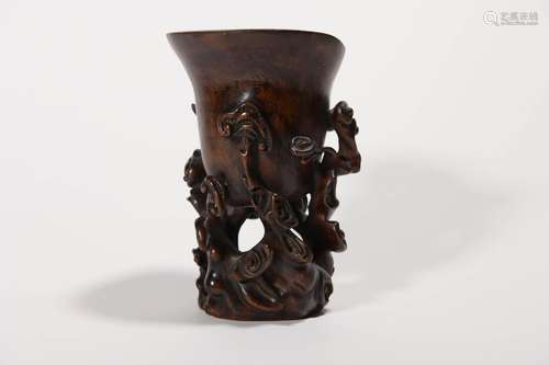 CARVED BAMBOO LINGZHI STEM CUP