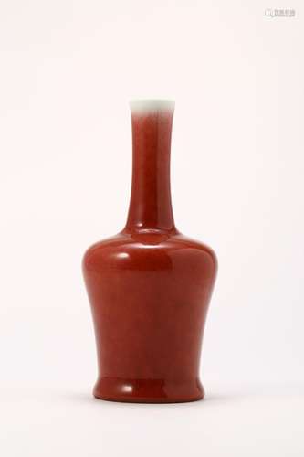 SACRIFICIAL RED GLAZE MALLET-FORM VASE