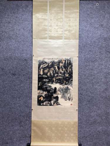 CHINESE LANDSCAPE PAINTING PAPER SCROLL