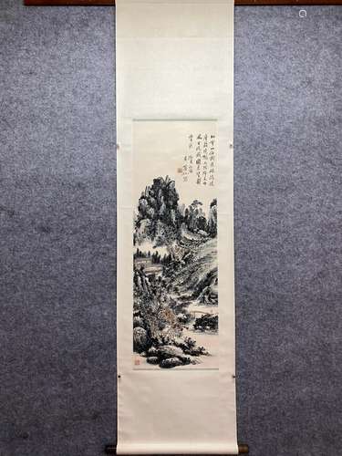 CHINESE LANDSCAPE PAINTING PAPER SCROLL