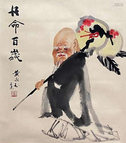 CHINESE FIGURE PAINTING PAPER SCROLL