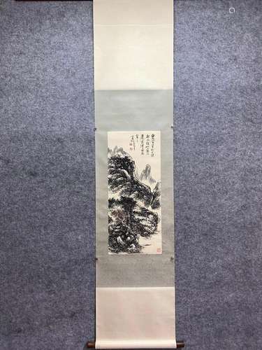 CHINESE LANDSCAPE PAINTING PAPER SCROLL