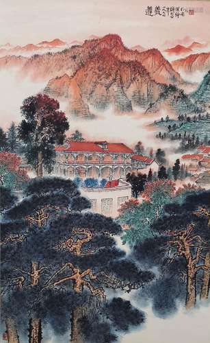 CHINESE LANDSCAPE PAINTING PAPER SCROLL