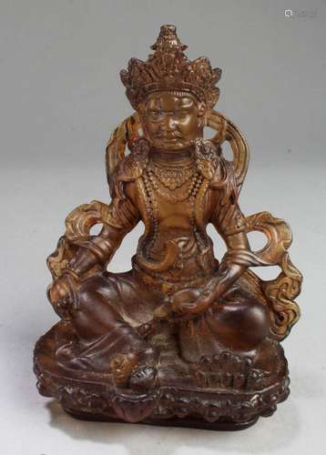 CHINESE PEKING GLASS BODHISATTVA STATUE