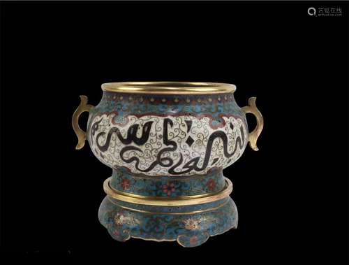 CHINESE CLOISONNE CENSER