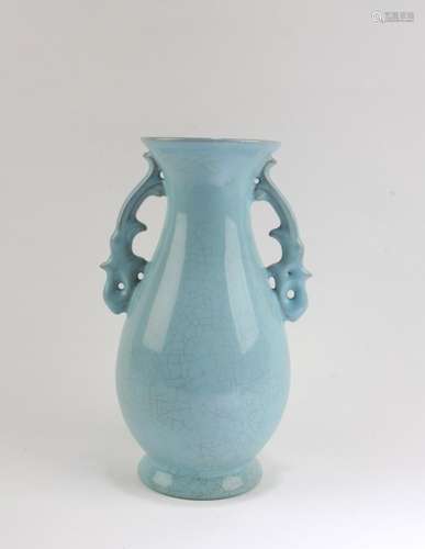 CHINESE CRACKLEWARE GLAZED VASE