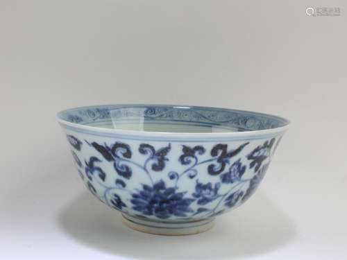 CHINESE BLUE & WHITE PORCELAIN BOWL