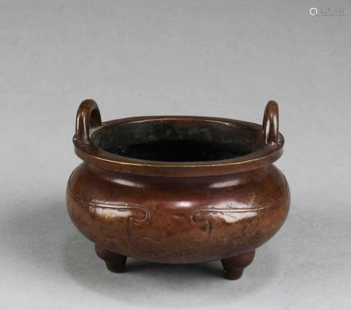 CHINESE BRONZE TRIPOD CENSER