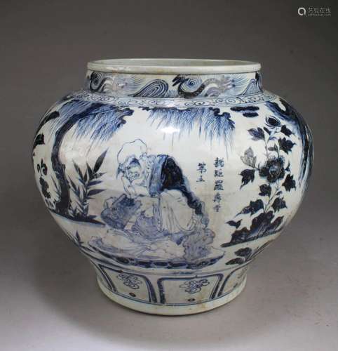 CHNESE BLUE & WHITE PORCELAIN JAR