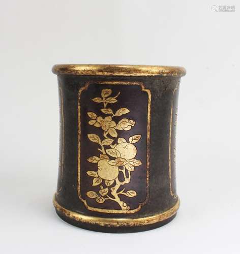 CHINESE GOLD SPLASH BRONZE CENSER