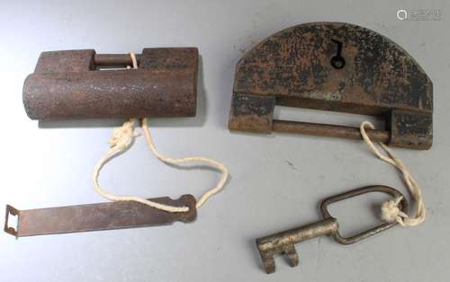 A GROUP OF TWO ANTIQUE LOCKS