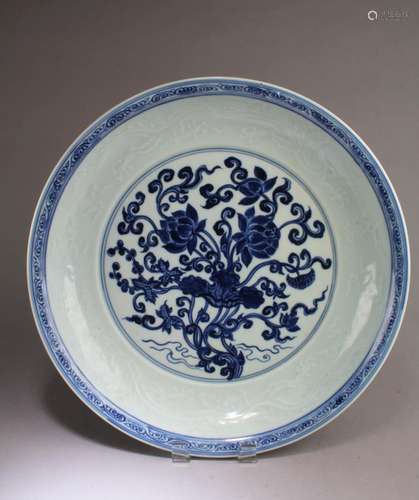 CHINESE BLUE & WHITE CHARGER