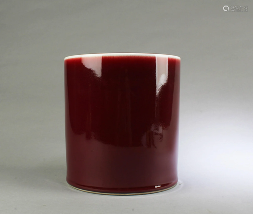 CHINESE OX BLOOD COLOR PORCELAIN BRUSHPOT