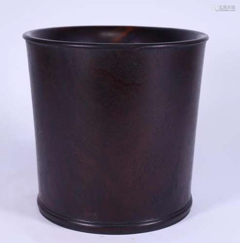 A Quaint Zitan Wood Brush Pot