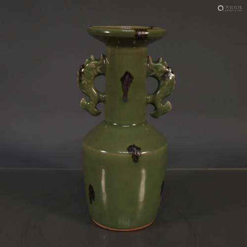 The Fabulous Long Quan Kiln Stippling Vase with Phoenix