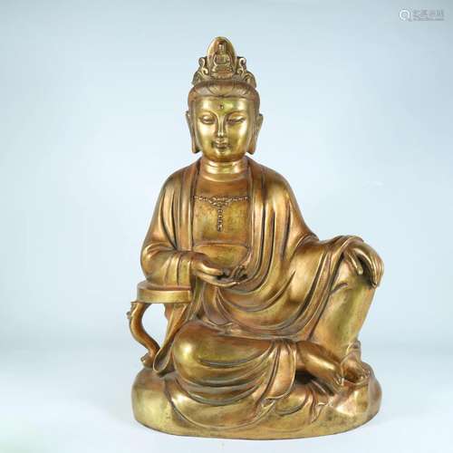 A Fantastic Gilt-Bronze Seated Shakyamuni Buddha Statue