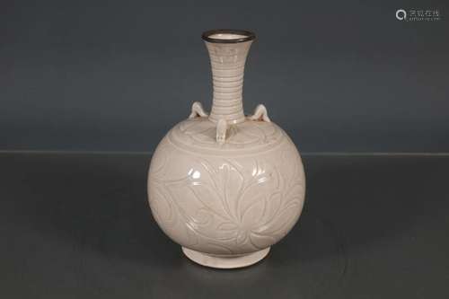 The Rare Ding Kiln Sculpture Flower Three-line Vase