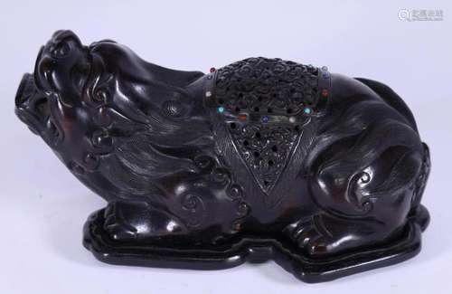 An Exquisite Agarwood Auspicious Beast Censer