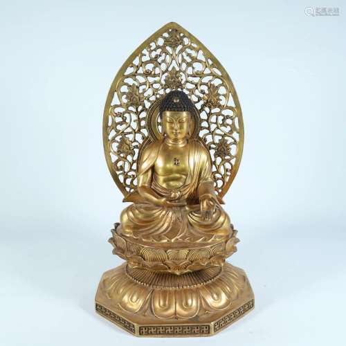 A Gorgeous Gilt-Bronze Seated On Lotus Shakyamuni