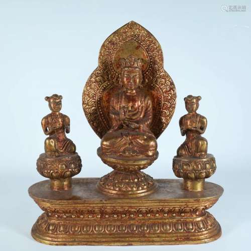 A Delicate Gilt-Bronze Bodhisattva Akashagarbha With
