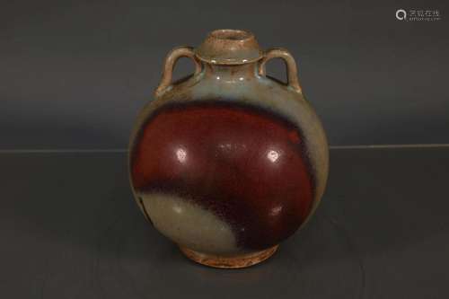 The Elegant Jun Kiln Flagon with Two Handles