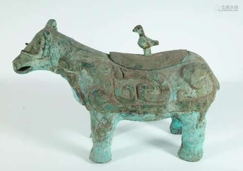 A Fine Bronze "Kui" Cattle-Shaped Zun